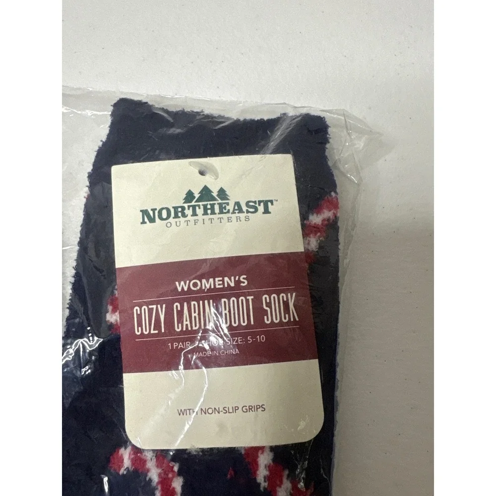 Bundle 3 Northeast‎ Outfitters Womens Cozy Cabin Boot Sock Gingerbread Navy 5-10